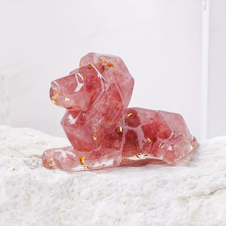 Olivenorma Natural Stone Lion Gemstone Decoration