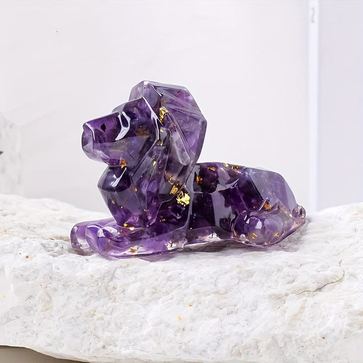 Olivenorma Natural Stone Lion Gemstone Decoration