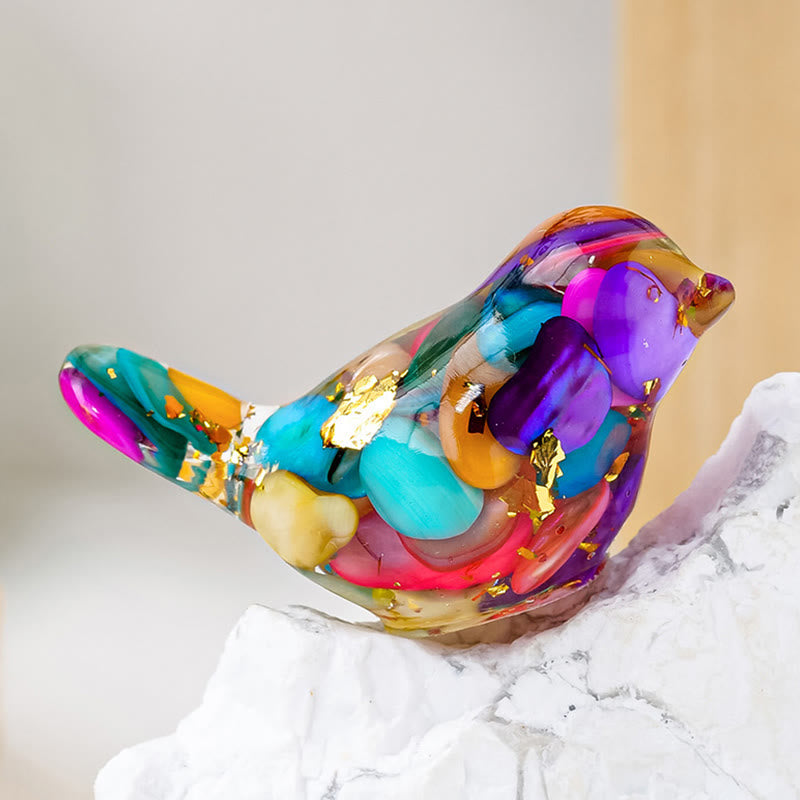 Olivenorma Natural Crystal Bird Sculpture Gemstone Decoration - Rainbow Nacre - Small: 3*2cm - image 9