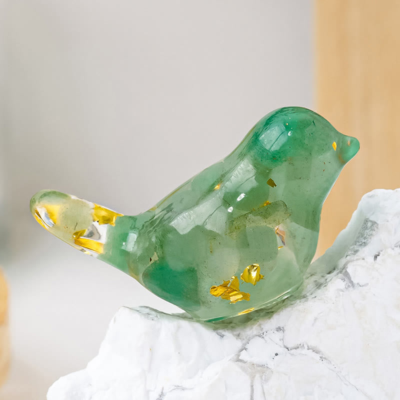 Olivenorma Natural Crystal Bird Sculpture Gemstone Decoration - Green Aventurine - Small: 3*2cm - image 15