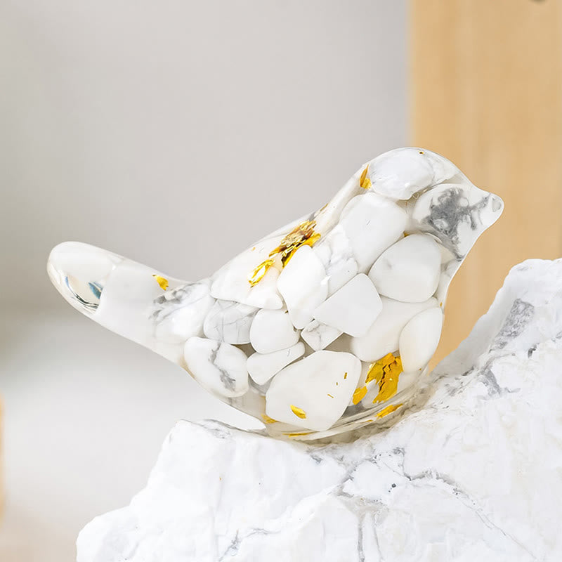 FREE Today: Natural Gemstone Bird Sculpture Decoration - White Turquoise - With Card - image 5