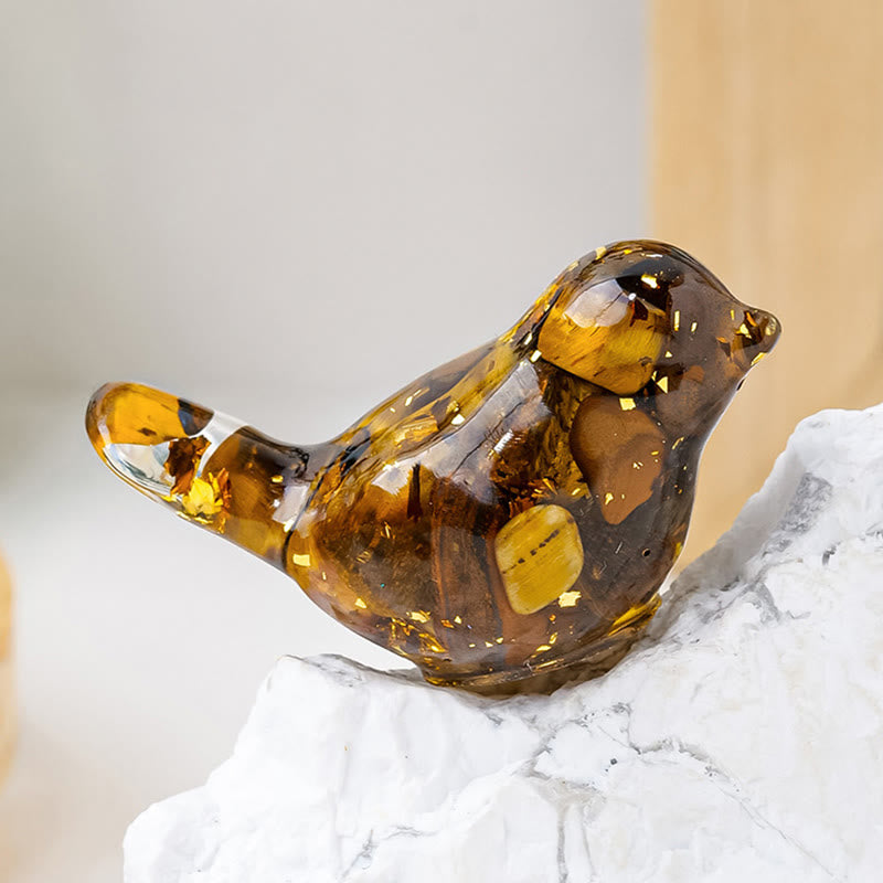 Olivenorma Natural Crystal Bird Sculpture Gemstone Decoration