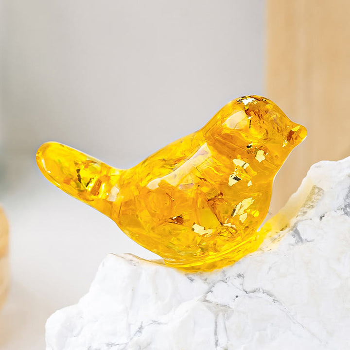 Olivenorma Natural Crystal Bird Sculpture Gemstone Decoration - Lemon Quartz - Small: 3*2cm - image 5