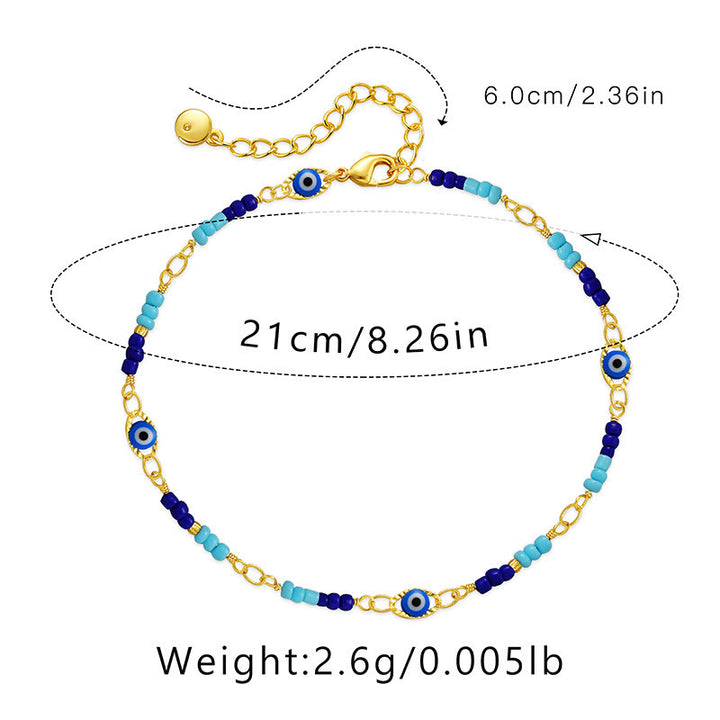 Olivenorma Bohemian Evil Eye Protection Beaded Anklet