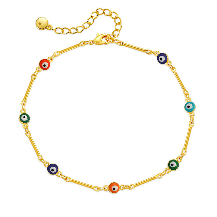 Olivenorma 18K Gold-Plated Evil Eye Ward Off Evil Anklet