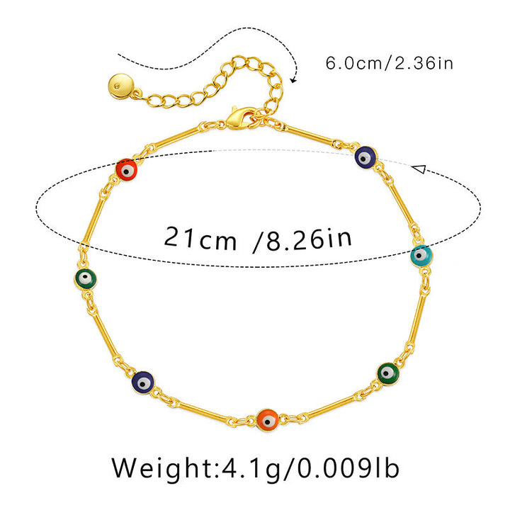 Olivenorma 18K Gold-Plated Evil Eye Ward Off Evil Anklet