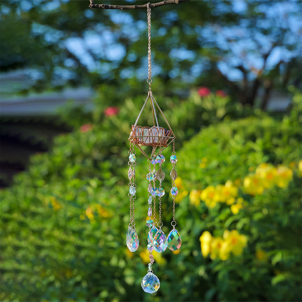 Olivenorma Gold Hollow Crystal Stand Wind Chime