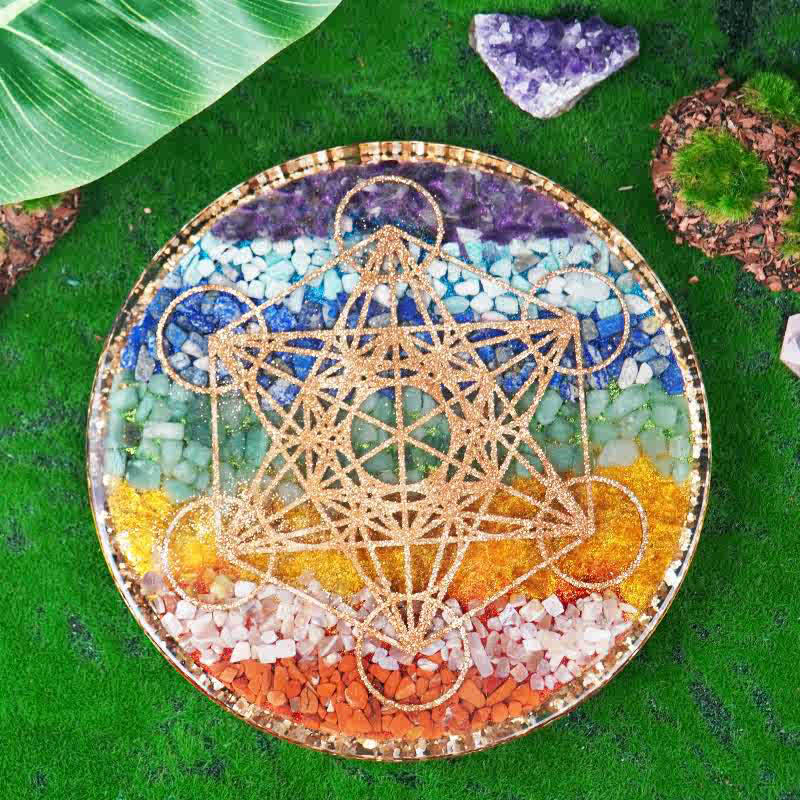 Olivenorma Metatron's Cube Chakra Resin Decoration