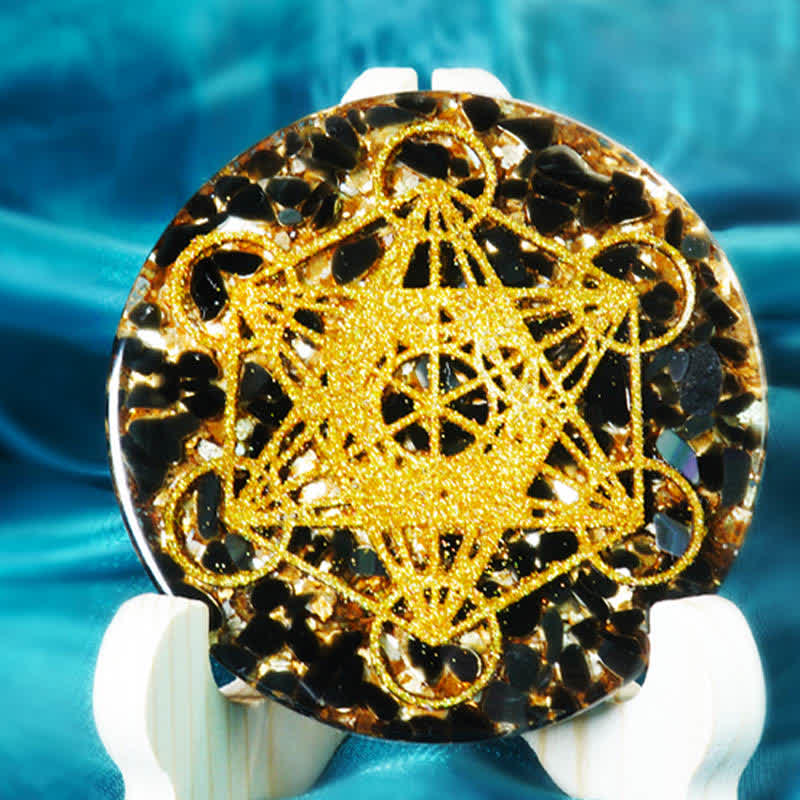 Olivenorma Metatron's Cube Natural Garnet Resin Decoration