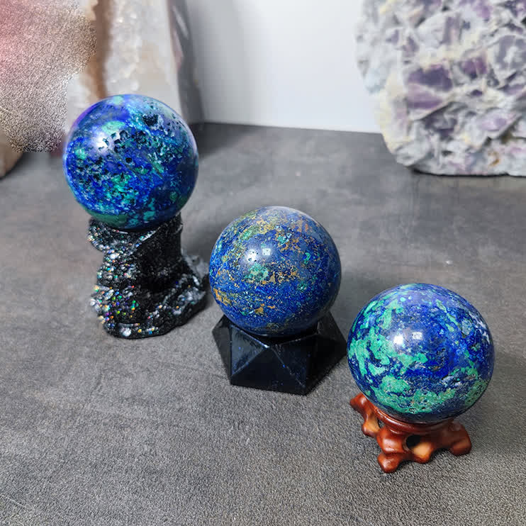 Olivenorma Natural Azurite Crystal Sphere