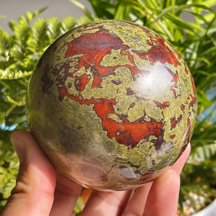 Olivenorma Natural Dragon Blood Stone Crystal Sphere