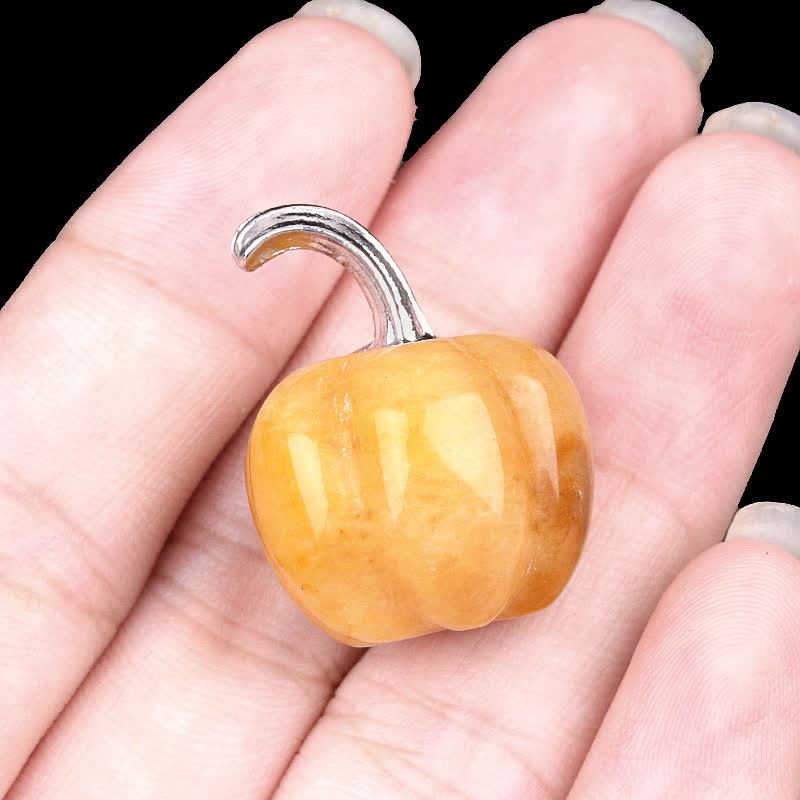 Olivenorma Natural Crystal Pumpkin Carving Gemstone Decoration