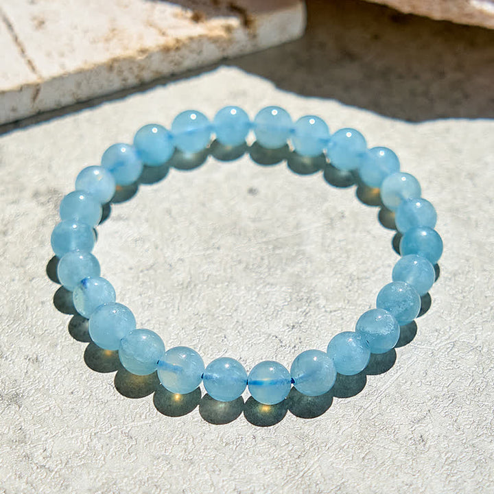 Olivenorma 7-14mm Natural Aquamarine Beaded Bracelet