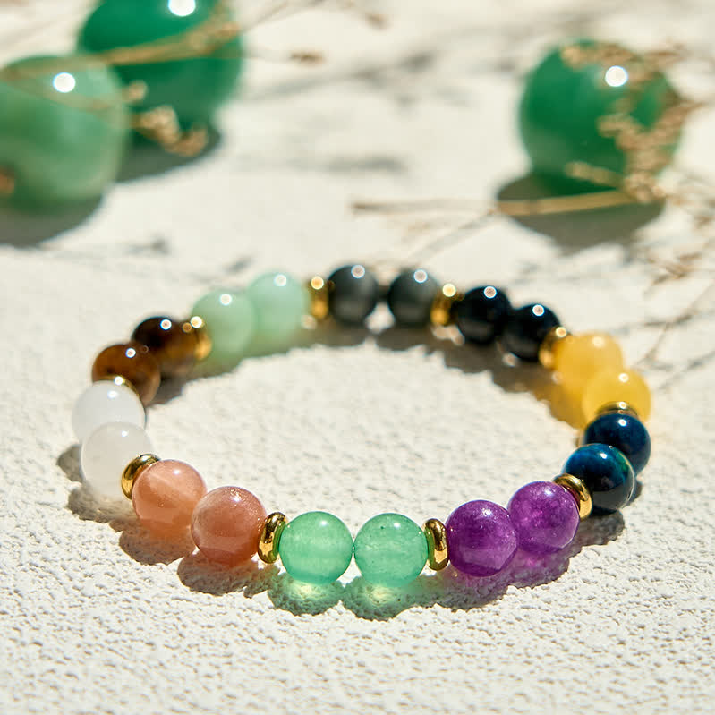 Olivenorma 10 Types of Natural Stone Beads Bracelet