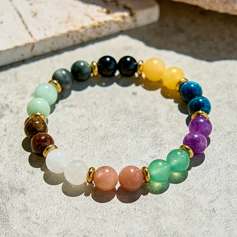 Olivenorma 10 Types of Natural Stone Beads Bracelet