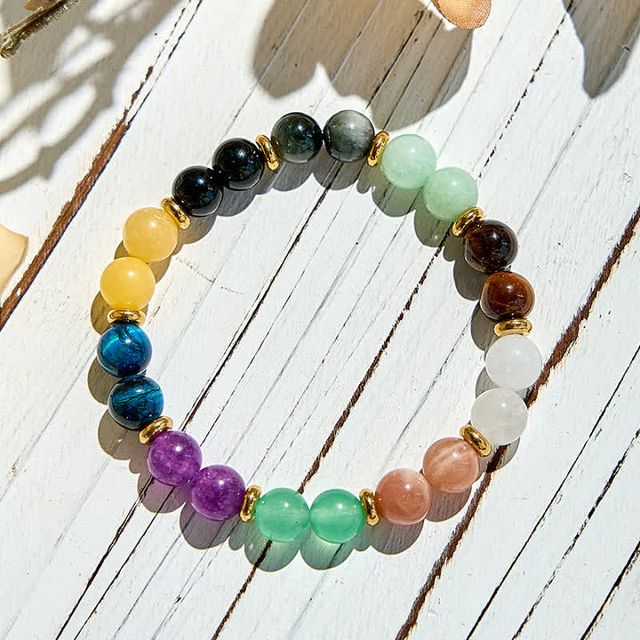 Olivenorma 10 Types of Natural Stone Beads Bracelet