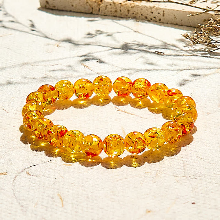 Olivenorma Artificial Flower Amber Beaded Bracelet