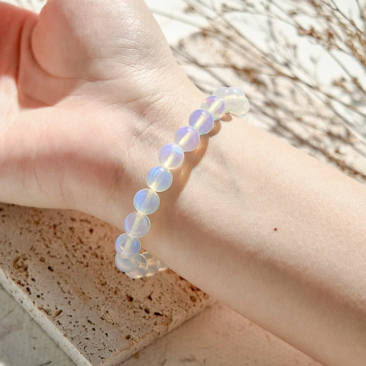 Olivenorma 6-10mm Natural Opalite Beaded Bracelet