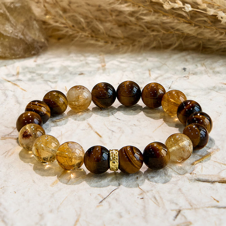 Olivenorma Maillard Style Tiger Eye Citrine Beaded Bracelet