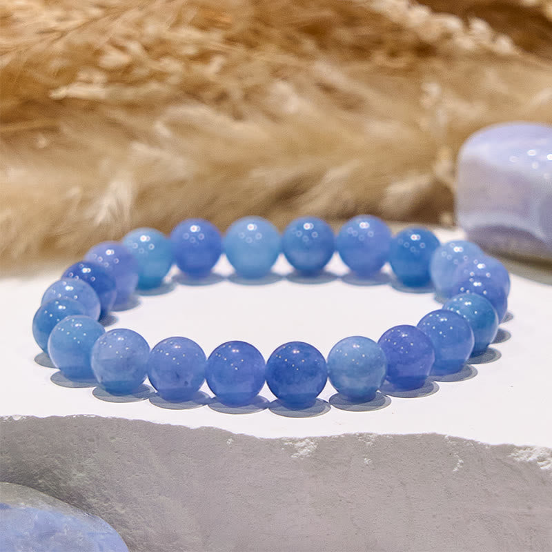 Olivenorma Natural Aquamarine Healing Gemstone Beaded Bracelet