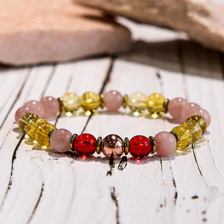 Olivenorma Natural Gem Citrine Carnelian Sun Stone Uplifting Bracelet