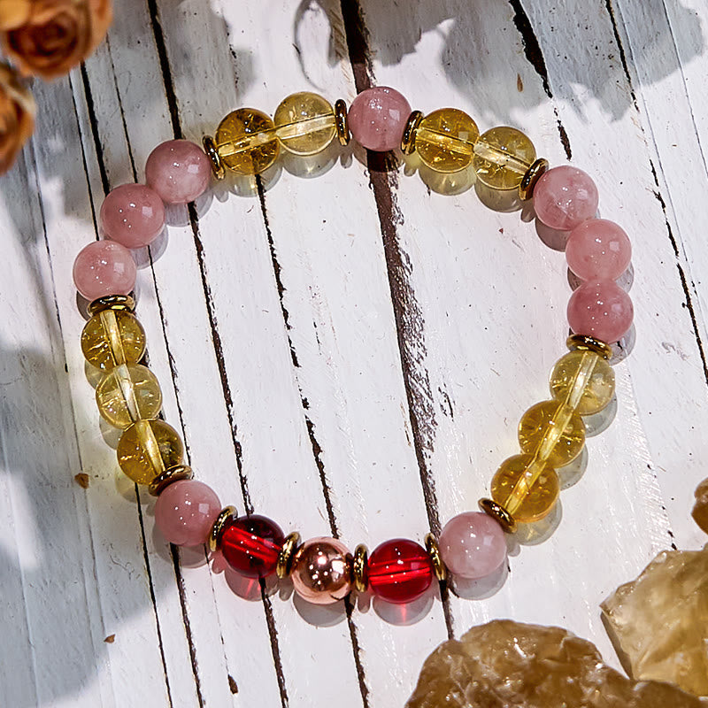 Olivenorma Natural Gem Citrine Carnelian Sun Stone Uplifting Bracelet