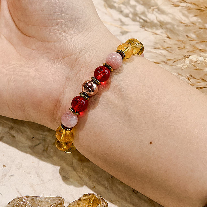 Olivenorma Natural Gem Citrine Carnelian Sun Stone Uplifting Bracelet