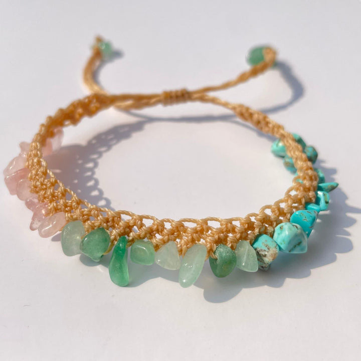 Olivenorma Natural Crystal Stone Braided Bracelet