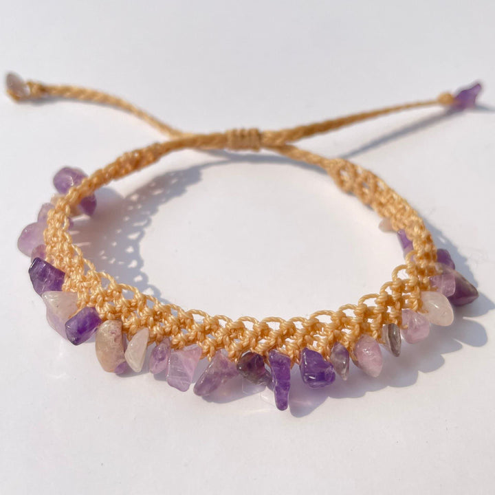 Olivenorma Natural Crystal Stone Braided Bracelet