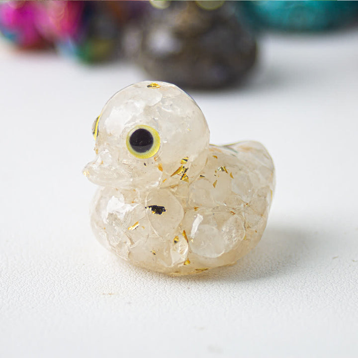 Olivenorma Natural Crystal Resin Duck Gemstone Decoration