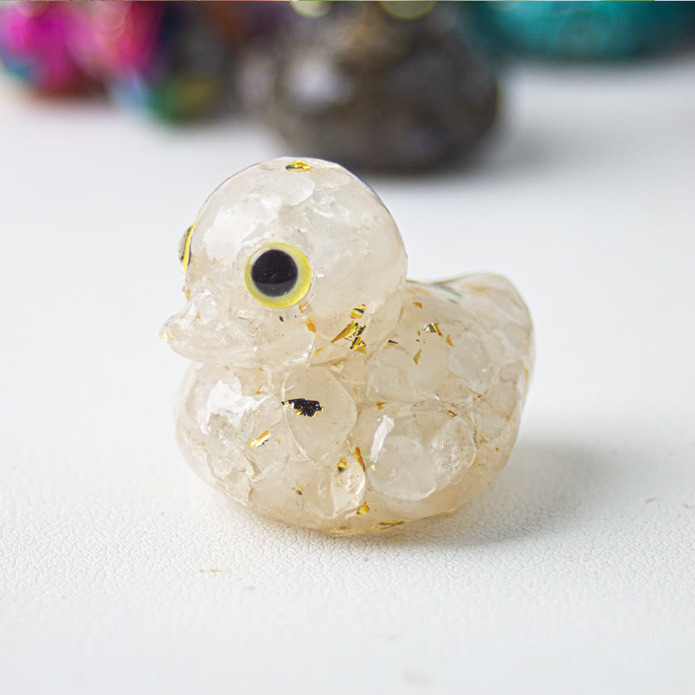 Olivenorma Natural Crystal Resin Duck Gemstone Decoration - image 0
