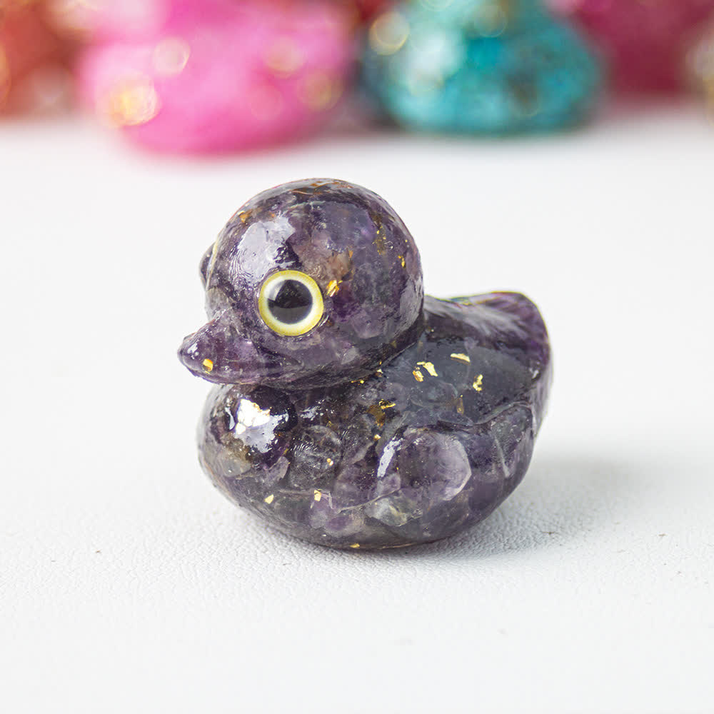 Olivenorma Natural Crystal Resin Duck Gemstone Decoration - image 2