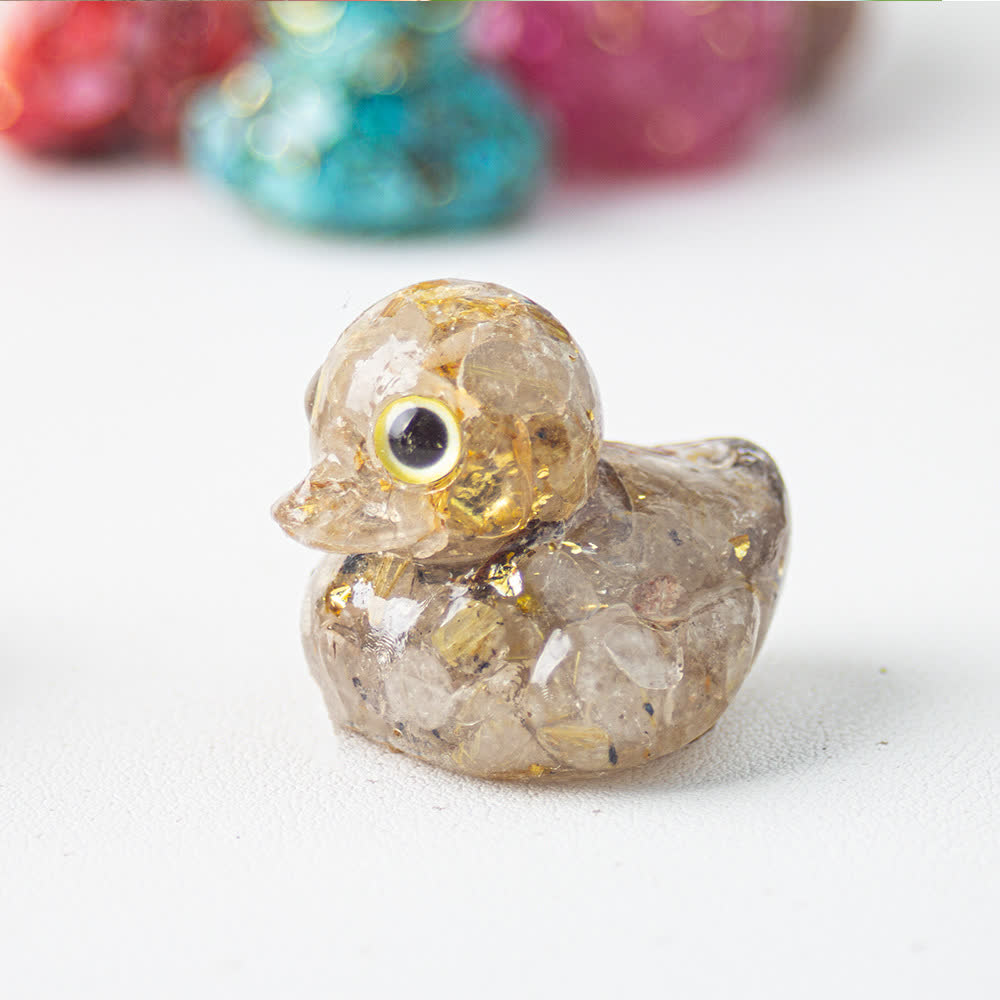 Olivenorma Natural Crystal Resin Duck Gemstone Decoration