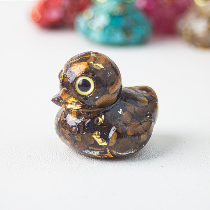 Olivenorma Natural Crystal Resin Duck Gemstone Decoration