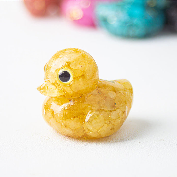 Olivenorma Natural Crystal Resin Duck Gemstone Decoration