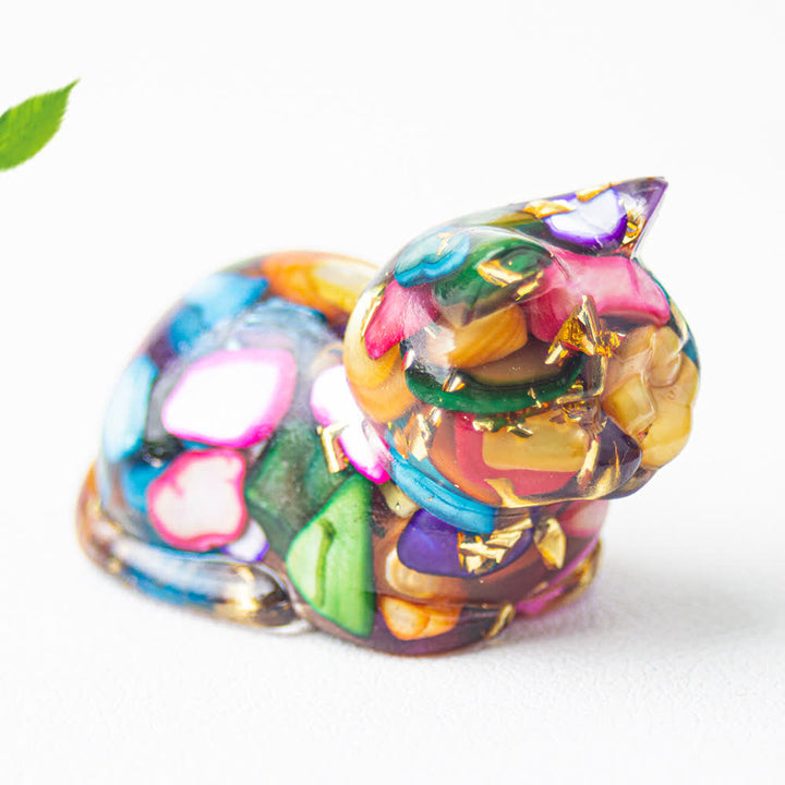 Olivenorma Natural Crystal Resin Cat Gemstone Decoration - image 43