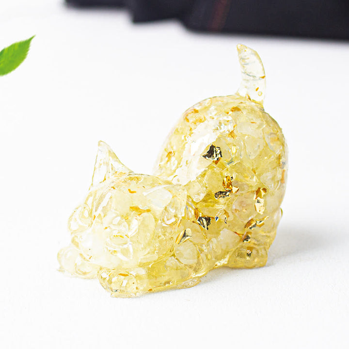 Olivenorma Crystal Resin Stretching Cat Gemstone Decoration - image 29
