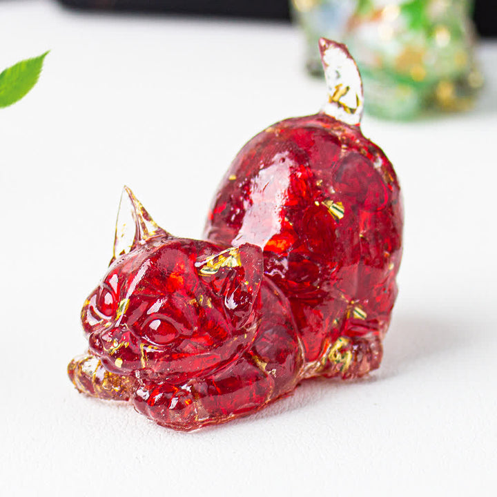 Olivenorma Crystal Resin Stretching Cat Gemstone Decoration - image 51