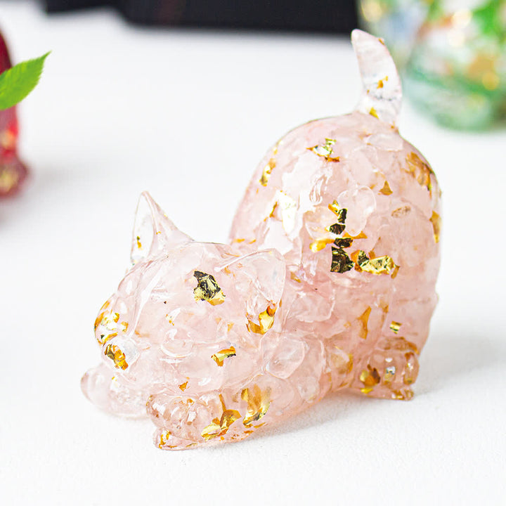 Olivenorma Crystal Resin Stretching Cat Gemstone Decoration - image 49