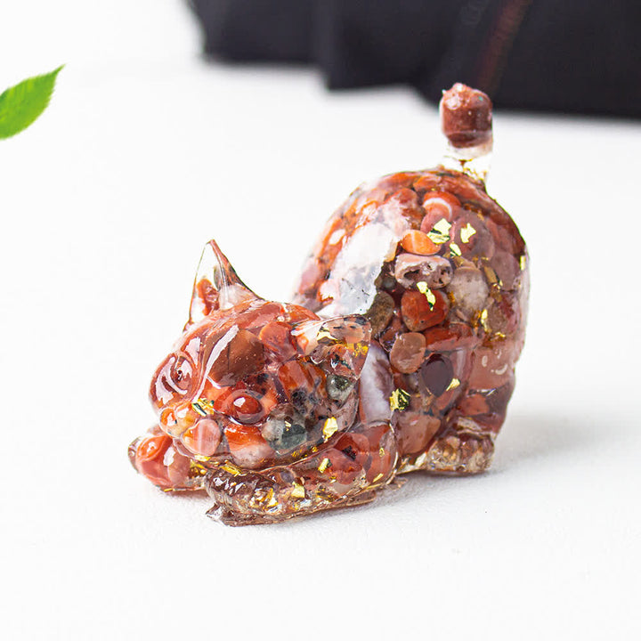 Olivenorma Crystal Resin Stretching Cat Gemstone Decoration - image 43