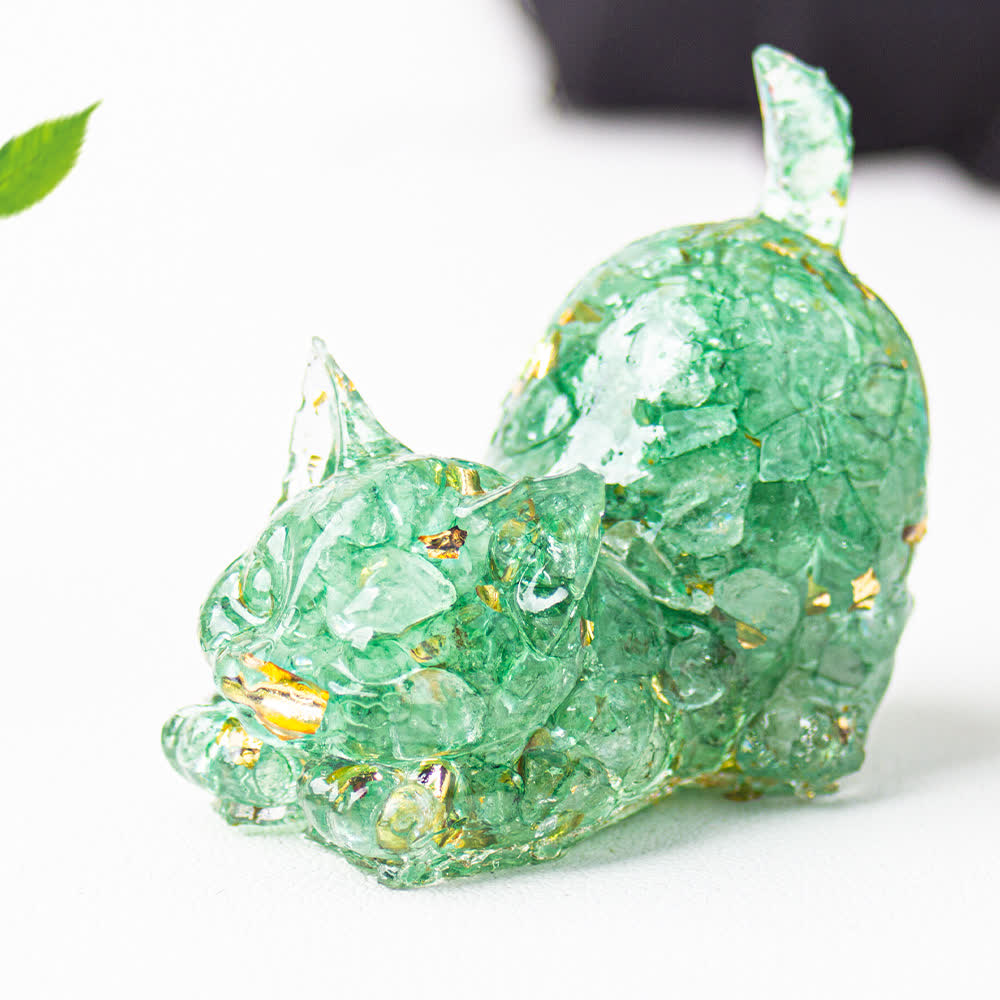 Olivenorma Crystal Resin Stretching Cat Gemstone Decoration - image 21