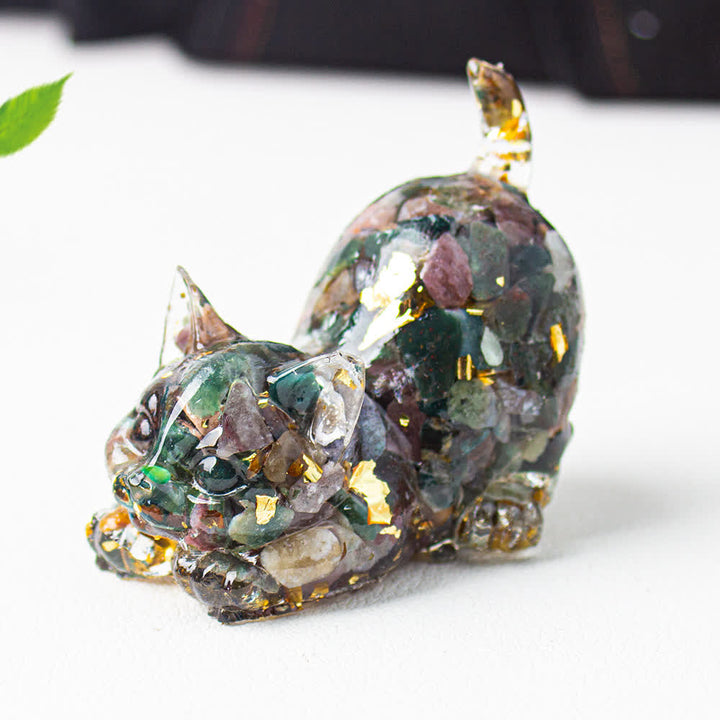 Olivenorma Crystal Resin Stretching Cat Gemstone Decoration - image 66