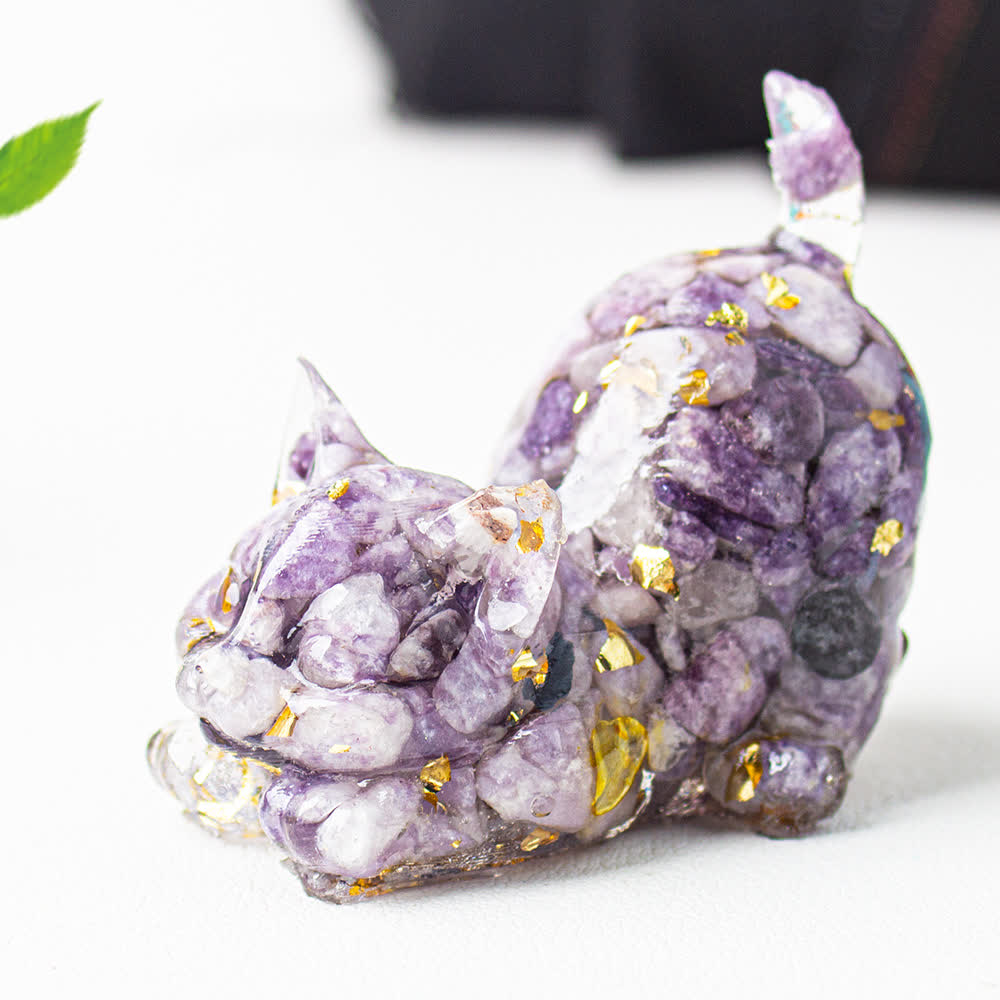 Olivenorma Crystal Resin Stretching Cat Gemstone Decoration - image 31
