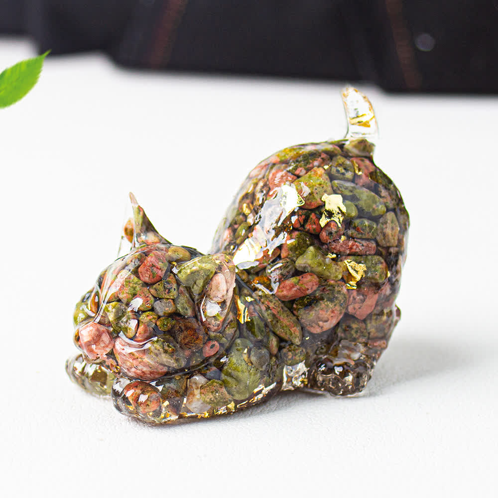 Olivenorma Crystal Resin Stretching Cat Gemstone Decoration - image 59