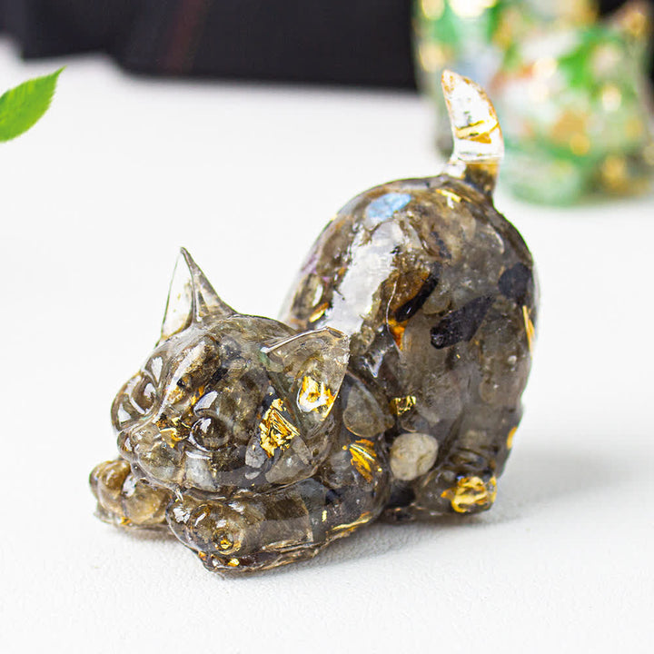 Olivenorma Crystal Resin Stretching Cat Gemstone Decoration - image 25