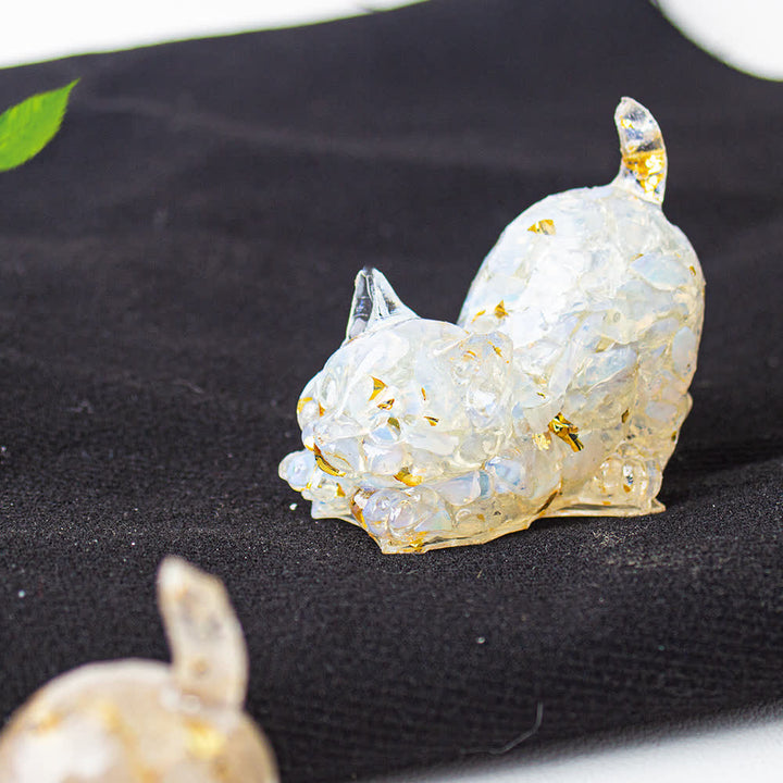 Olivenorma Crystal Resin Stretching Cat Gemstone Decoration - image 37