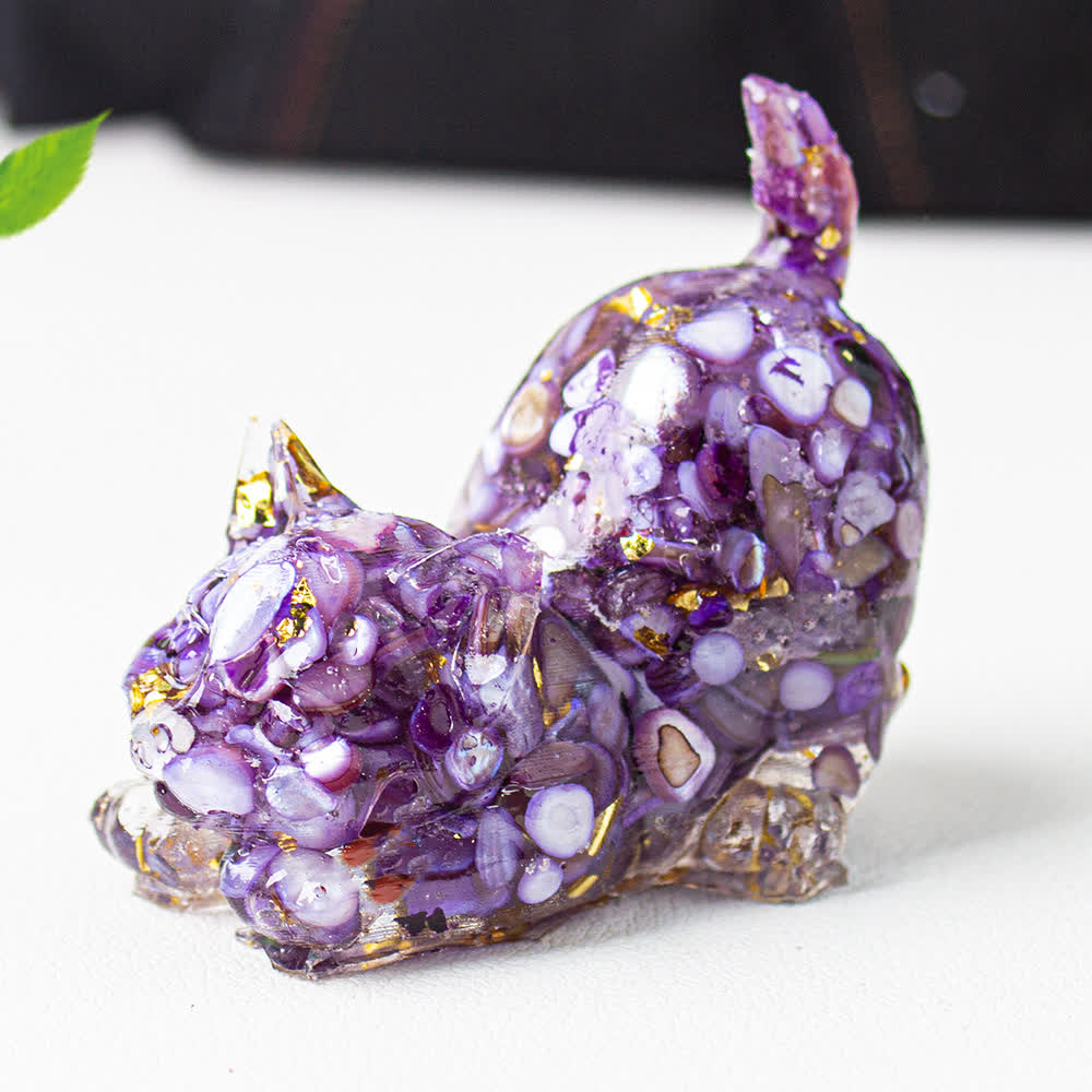 Olivenorma Crystal Resin Stretching Cat Gemstone Decoration - image 41