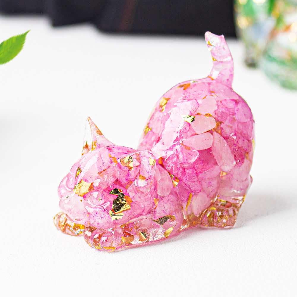 Olivenorma Crystal Resin Stretching Cat Gemstone Decoration - image 39