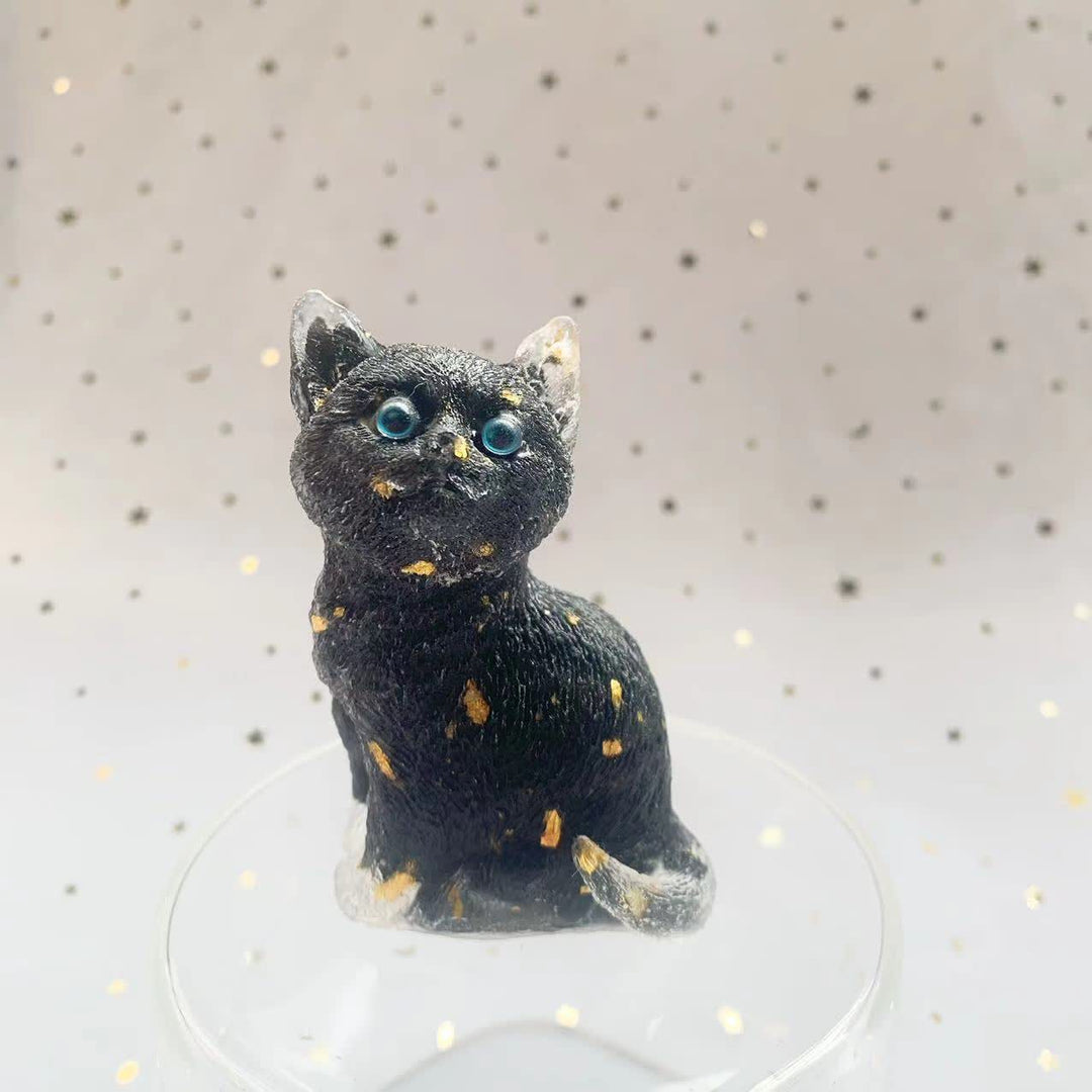 Olivenorma Crystal Resin Standing Cat Gemstone Decoration