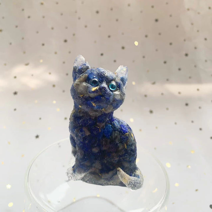 Olivenorma Crystal Resin Standing Cat Gemstone Decoration